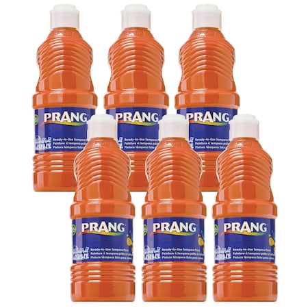 Prang Washable Tempera Paint, Orange, 16 oz, 6PK 10702